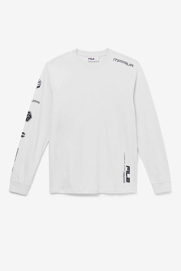 Fila Phantom Long Sleeve Graphic Men's Tee - Purple,NZ 421-95107